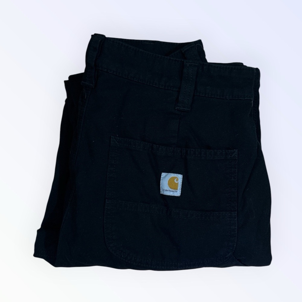 Carhartt Womens 6 Regular Fleece Lined Pants Black Crawford Utility Work Jeans